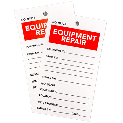 2 Part Equipment Repair Tag 1