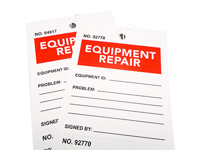 2 Part Equipment Repair Tag 1