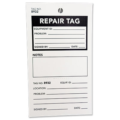 2 Part Equipment Repair Tag 3