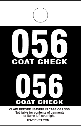 Red 2 Part Coat Check Tickets