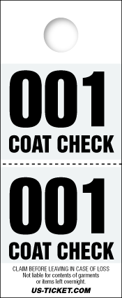 Red 2 Part Coat Check Tickets