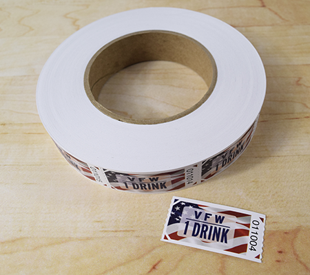 VFW 1 Drink  Flag Roll Ticket