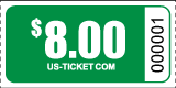 Roll Ticket Denomination $8 Green