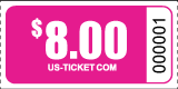 Roll Ticket Denomination $8 Pink