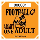 Premium Football Roll Ticket - Adult Red