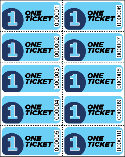 One Ticket Sheet Tickets - Sheets of 10