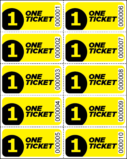 One Ticket Sheet Tickets - Sheets of 10