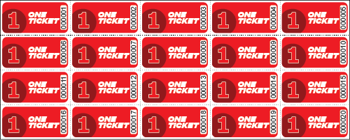 One Ticket Sheet Tickets - Sheets of 20