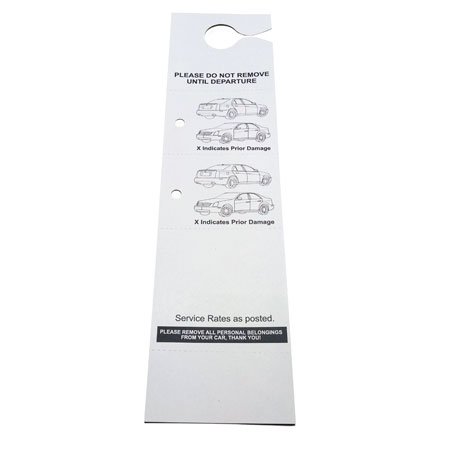 5 Part Hanging Valet Ticket