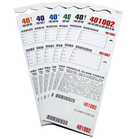 5 Part Hanging Valet Ticket