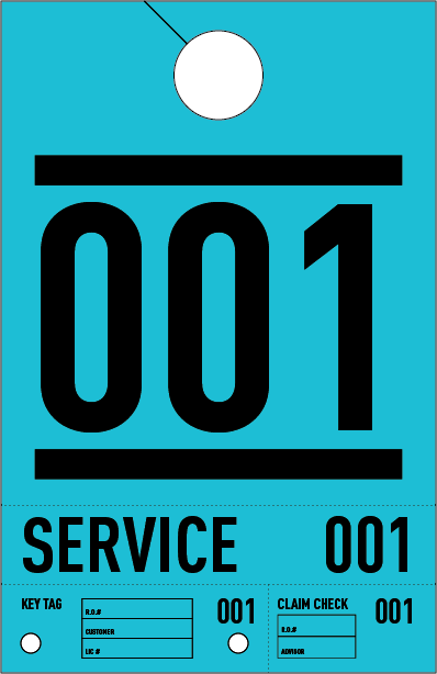 Dealership Service Repair Hang Tags - Colored Stocks