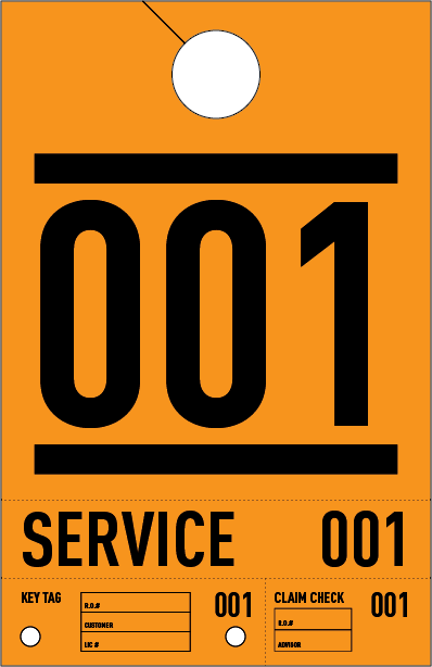 Dealership Service Repair Hang Tags - Colored Stocks