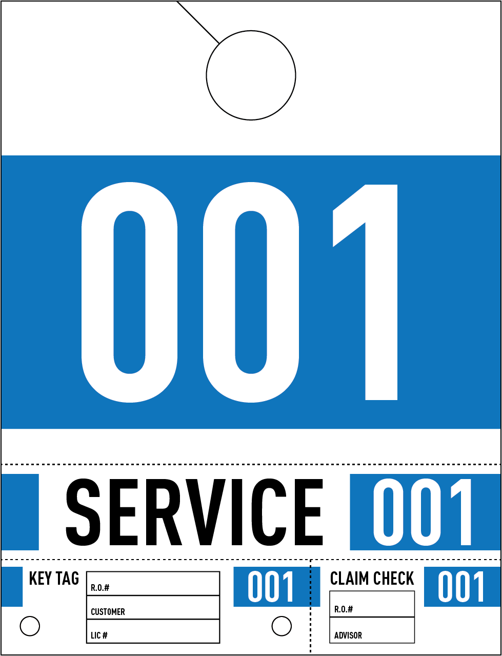 Dealership Service Repair Hang Tags 