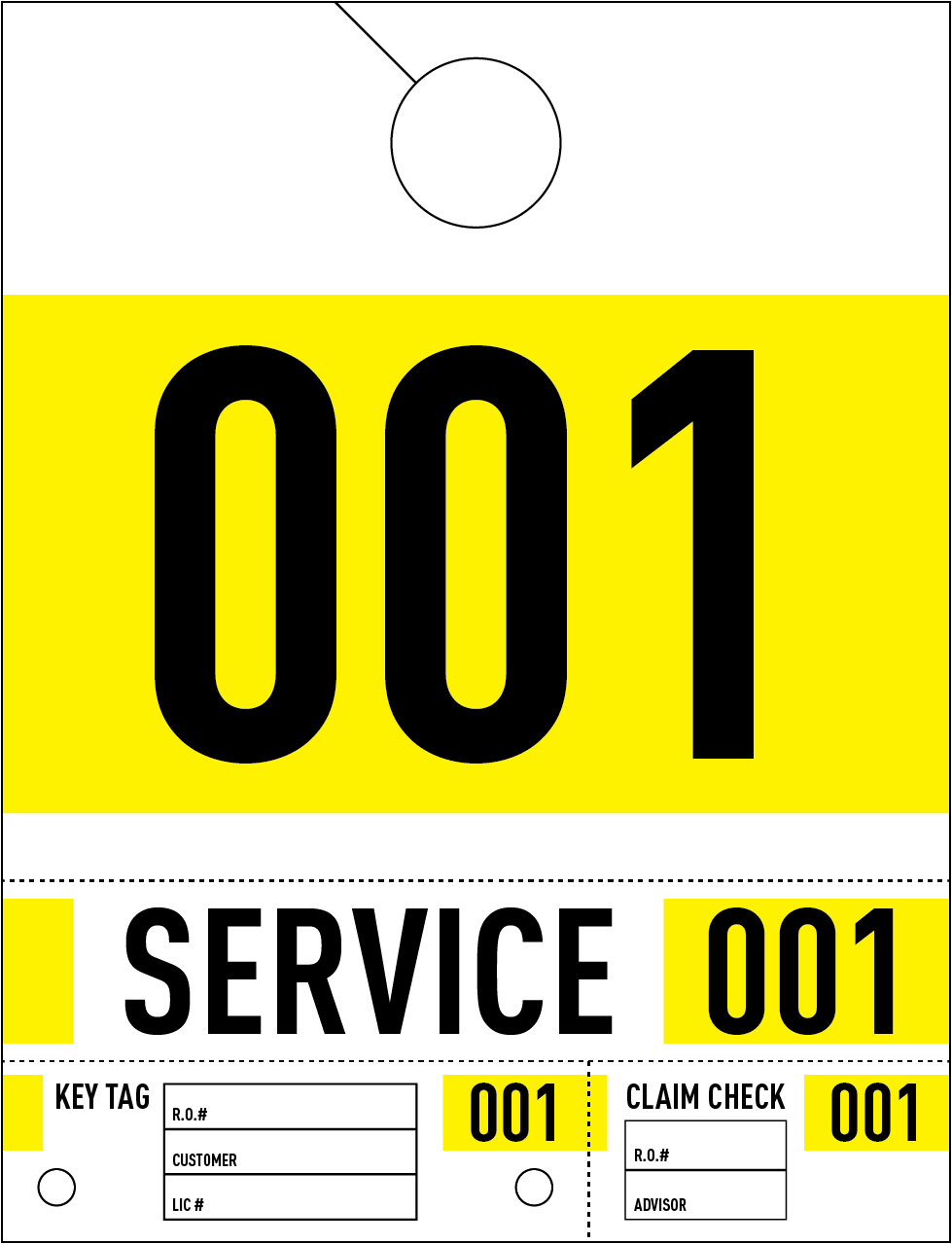 Dealership Service Repair Hang Tags 