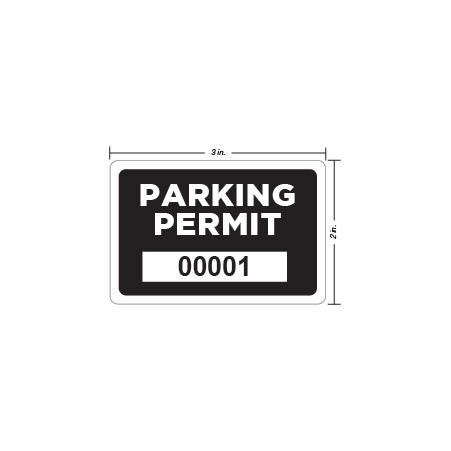 Parking Permit Window Decal Square