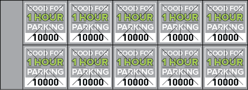 Parking Validation Stamp Books 1 Hour