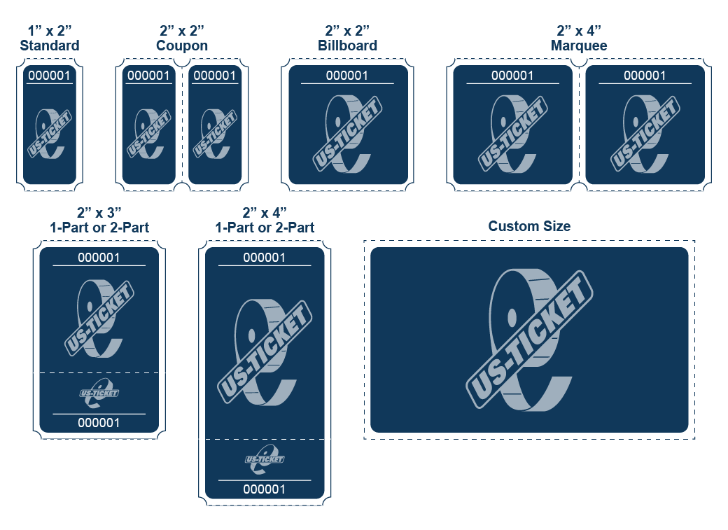 Standard Full-Color Roll Ticket Dimensions